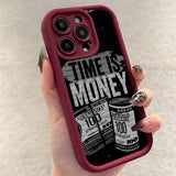 Time is Money Printed Soft Case For iPhone