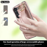 Leather Ring Wrist Strap Case for Samsung Galaxy