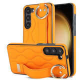 Leather Ring Wrist Strap Case for Samsung Galaxy