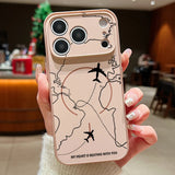 Airplane Route Pattern Magnetic Phone Case For iPhone