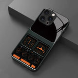 Retro Dashboard Pattern Tempered Glass Case For iPhone