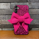 Lovely Fabric Bowknot Glitter Case For Samsung