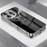 Light Luxury Crystal Eagle Pattern Glass Electroplated Case For iPhone