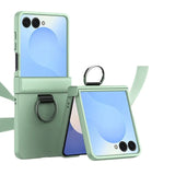 Skin Feel Hard Phone with Ring Hinge Protective Case for Samsung Galaxy Z Flip