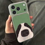 Cute sheepdog-shaped leather phone case For iPhone