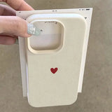 Simple Red Love Heart Soft TPU Phone Case For iPhone