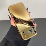 Luxury Gold Streamlined Abstract Metallic Paint Glass Case For iPhone