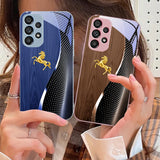 Wood grain Golden Horse Case for Samsung