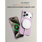 High Quality Magnetic Solid Color Liquid Silicone Wave Pattern Case For IPhone