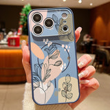 White Magnolia Flower Pattern Magnetic Case For iPhone