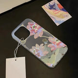 Translucent Slim Silky Skin Matte Flowers Phone Case For iPhone