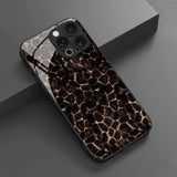 Dark Crack Texture Pattern Tempered Glass Case For iPhone