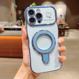 Plating Love Heart Magnetic  Phone Case For iPhone
