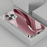 Gradient Minimalist Curve Electroplated Phone Case For iPhone