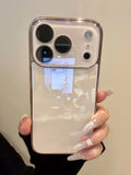 Luxury ice-Tempered Glass Plating Candy Armor Shockproof Case for iPhone