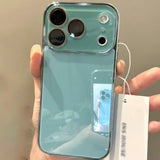 Luxury ice-Tempered Glass Plating Candy Armor Shockproof Case for iPhone