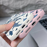 Ocean Shark Whale Pattern Leather Texture TPU Case For iPhone