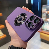 Luxury Frosted Solid Color Magnetic Camera Protection Case For iPhone