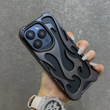 Fashion Matte 3D Hollowed Flame Phone Case For iphone