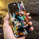 Graffiti-Style Portrait Canvas Phone Case For iPhone