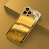 Gold Bullion Pattern Gold Metallic Paint Glass Phone Case For iPhone