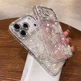 Luxury Diamond Butterfly Transparent Plating Soft Silicone Case For iPhone