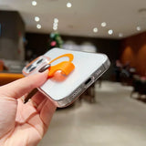 Luxury Wrist Strap Ring Lanyard Magnetic Wireless Charge Clear Case for iPhone