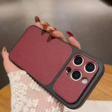 Luxury Matte Leather Hard  Phone Case For iPhone