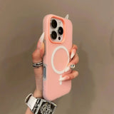 Luxury Candy Magnetic Wireless Charge Matte Phone Case For iPhone