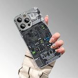 Creative Circuit Board Design Tempered Glass Electroplated Case For iPhone