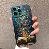 Cute Butterfly Cat Bookshelf Design case For iPhone