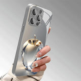 Gorgeous Shine Crystal Apple Electroplated Glass Case For iPhone