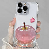 Pink apple pattern design phone case for iPhone