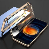 Double Sided HD Glass Metal Frame Case For iPhone