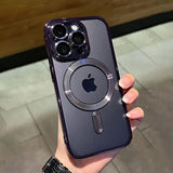 Luxury Magnetic Plating Clear Case For iPhone