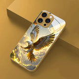 Cool Golden Eagle Pattern Gold Metallic Paint Phone Case For iPhone