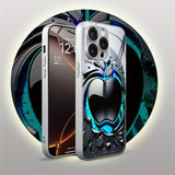 Cool Black Grey For Apple Pattern Glass Electroplated Case For iPhone