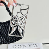 Luxury Plating 3D Hollow Butterfly Phone Case For Samsung