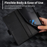 Carbon Fiber Flip Magnetic PU Leather Wallet Case for Samsung