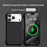 High Quality Magnetic Solid Color Liquid Silicone Wave Pattern Case For IPhone