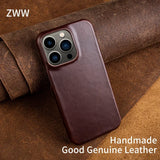 Oil Wax Luxury Genuine Leather Case For iphone
