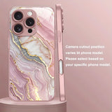 Advanced Marble Pattern Pink Paint Glass Hard Case For iPhone