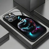 Fantasy Crystal For Apple Pattern Tempered Glass Case For iPhone
