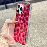 Perforated Vortex Shell IND Pink Leopard Print Phone Case For iPhone