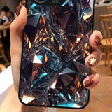 Brilliant Crystal Pattern Tempered Glass Case For iPhone