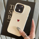 Simple Red Love Heart Soft TPU Phone Case For iPhone