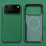 Natural Cowhide Leather Magnetic Case for iPhone