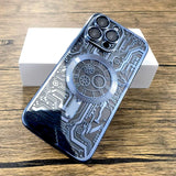Mechanical Drawing Transparent Plating Case For iPhone