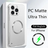 Thin Matte  Frameless Magnetic Wireless Charging Case for iPhone