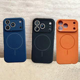 Magnetic Solid Color Silicone Case For iPhone